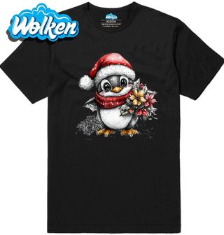 Pánské tričko Vánoční Tučňák s Květinou.jpg