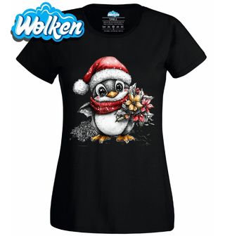 Dámské tričko Vánoční Tučňák s Květinou.jpg