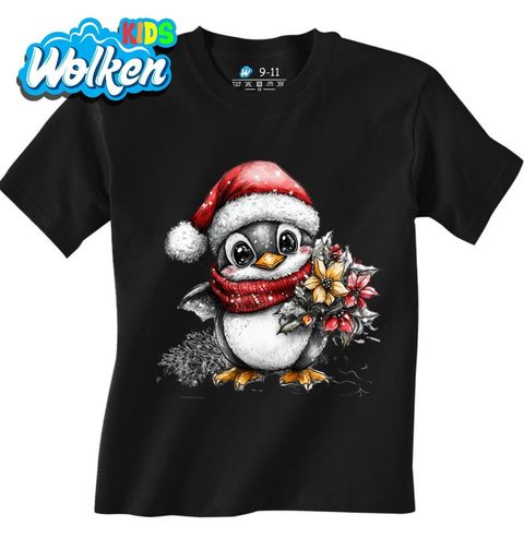 Obrázek produktu Dětské tričko Vánoční Tučňák s Květinou