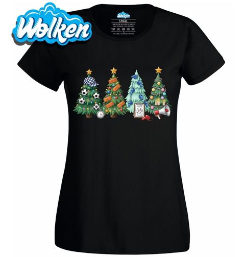 Obrázek produktu Dámské tričko Vánoční Fotbalové Stromečky