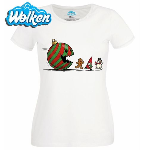 Obrázek produktu Dámské tričko Vánoční Pac-Man