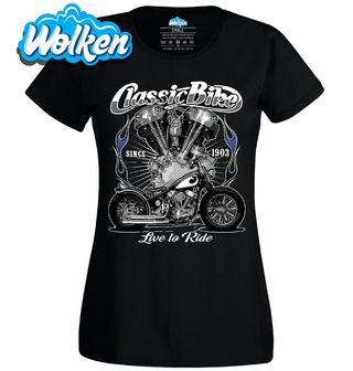 Dámské tričko Síla Motoru V-Twin Classic Bike Live to Ride.jpg
