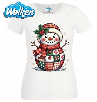 Dámské tričko  Zaplátovaný Vánoční Sněhulák.jpg