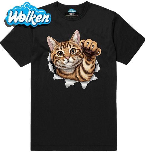Obrázek produktu Pánské tričko Mourovatá Škrábající Kočka Tabby cat