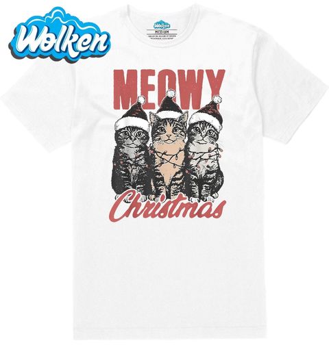 Obrázek produktu Pánské tričko Kočičí Vánoce Meowy Christmas