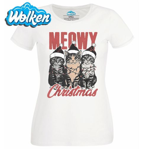 Obrázek produktu Dámské tričko Kočičí Vánoce Meowy Christmas