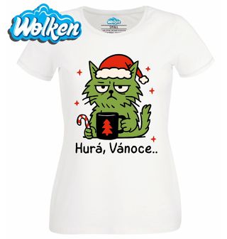 Dámské tričko  Naštvaná Kočka Grinch Hurá, Vánoce.jpg