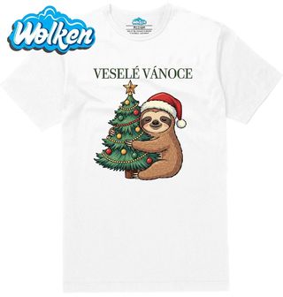Pánské tričko  Vánoční Lenochod u Stromečku Veselé Vánoce.jpg
