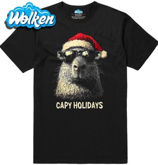 Pánské tričko Vánoční Kapybara Capy Holidays.jpg