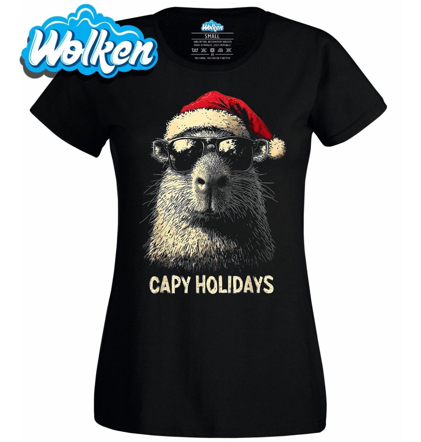Dámské tričko Vánoční Kapybara Capy Holidays.jpg