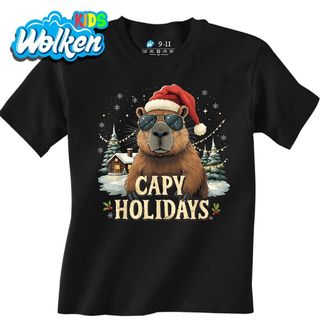 Dětské tričko Santa Kapybara Capy Holidays.jpg
