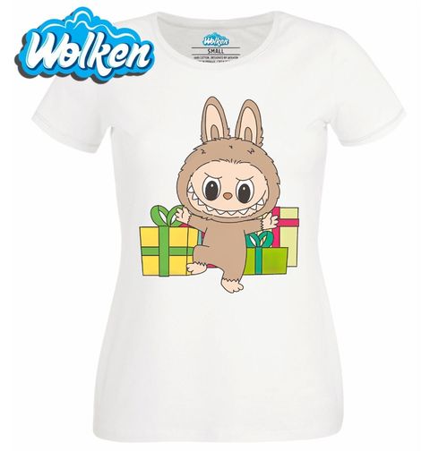 Obrázek produktu Dámské tričko Hnědý Vánoční Labubu mezi Dárky