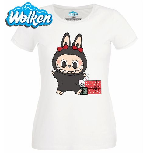 Obrázek produktu Dámské tričko Černý Vánoční Labubu mezi Dárky