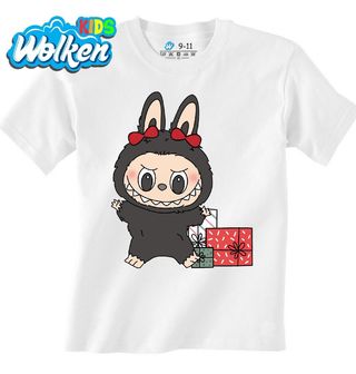 Dětské tričko Černý Vánoční Labubu mezi Dárky.jpg