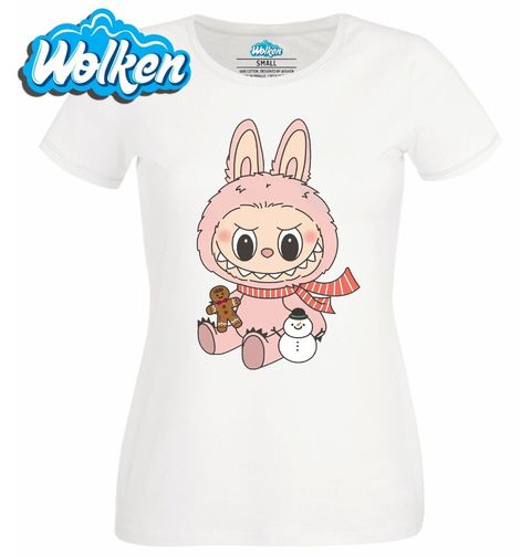Obrázek produktu Dámské tričko Růžový Vánoční Labubu