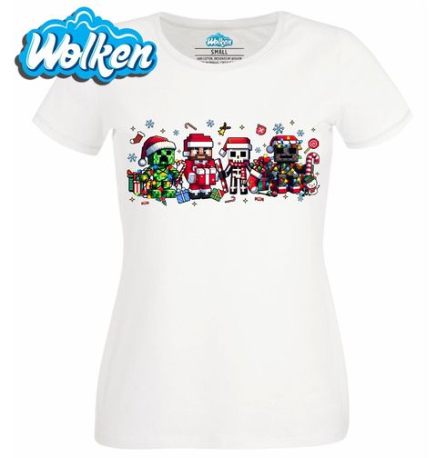 Obrázek produktu Dámské tričko Vánoční Minecraft Postavičky