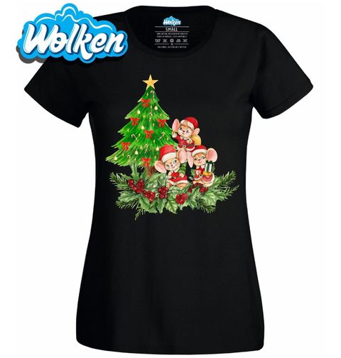 Obrázek produktu Dámské tričko Vánoční Myšky pod Stromečkem