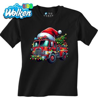 Dětské tričko Vánoční Hasičské Auto.jpg