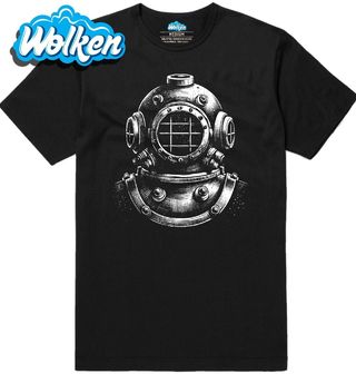 Pánské tričko Historický Hlubokomořský Skafandr Mark V Diving Helmet.jpg