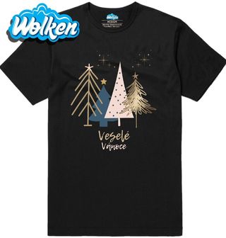 Pánské tričko Zlaté Stromky Veselé Vánoce.jpg