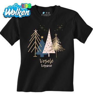 Dětské tričko Zlaté Stromky Veselé Vánoce.jpg