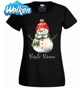 Dámské tričko Roztomilý Sněhulák Veselé Vánoce.jpg