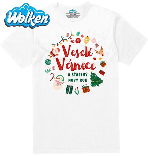 Obrázek produktu Pánské tričko Veselé Vánoce a Šťastný Nový Rok