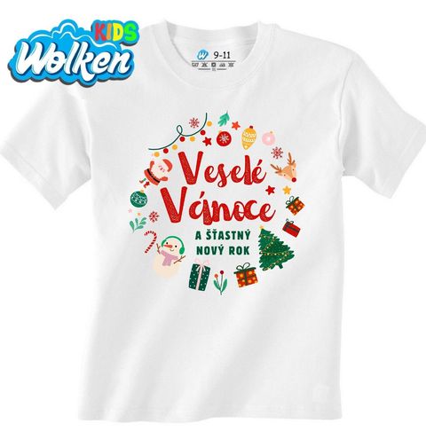 Obrázek produktu Dětské tričko Veselé Vánoce a Šťastný Nový Rok