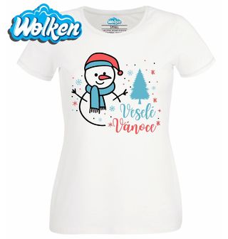 Dámské tričko  Sněhulák v Čepici Veselé Vánoce.jpg