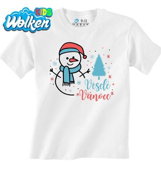 Dětské tričko Sněhulák v Čepici Veselé Vánoce.jpg