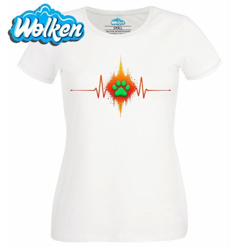 Obrázek produktu Dámské tričko Oranžový Kardiogram a Psí Tlapka