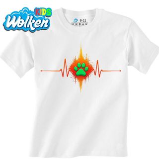 Dětské tričko Oranžový Kardiogram a Psí Tlapka.jpg