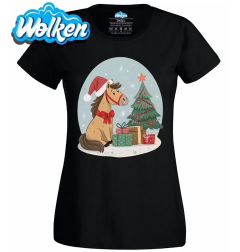 Obrázek produktu Dámské tričko Vánoční Kůň mezi Dárky