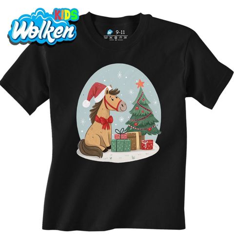 Obrázek produktu Dětské tričko Vánoční Kůň mezi Dárky