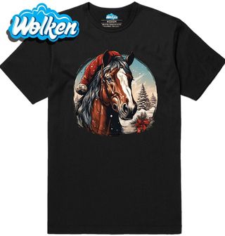 Pánské tričko Vánoční Kůň v Zimní Krajině.jpg