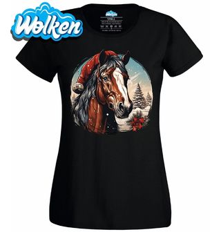 Dámské tričko Vánoční Kůň v Zimní Krajině.jpg