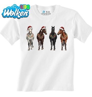 Dětské tričko Čtyři Vánoční Koně.jpg