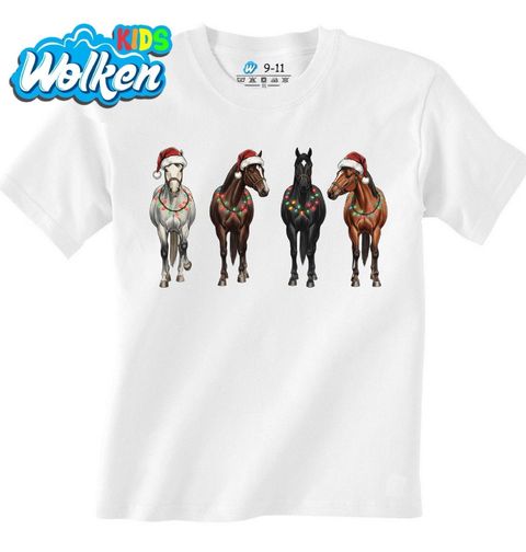 Obrázek produktu Dětské tričko Čtyři Vánoční Koně