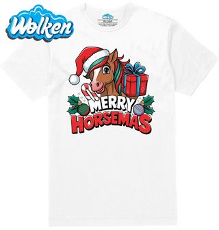 Pánské tričko  Roztomilý Vánoční Kůň Merry Horsemas.jpg