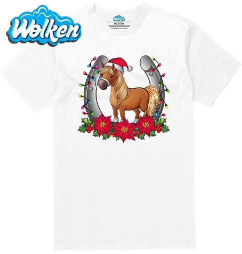 Obrázek produktu Pánské tričko Vánoční Kůň s Podkovou