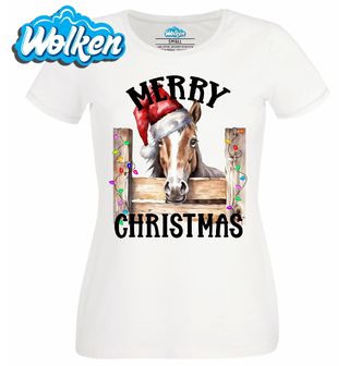Dámské tričko Vánoční Kůň Merry Christmas.jpg
