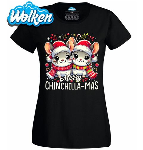 Obrázek produktu Dámské tričko Vánoční Činčila Merry Chinchilla-mas
