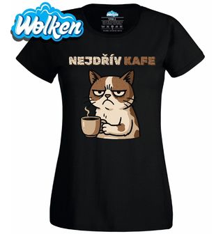 Dámské tričko Otrávená Kočka po Ránu Nejdřív kafe.jpg