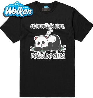 Pánské tričko Spící Panda Co neudělám dnes, počká do zítra.jpg