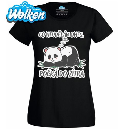 Obrázek produktu Dámské tričko Spící Panda Co neudělám dnes, počká do zítra