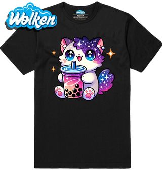 Pánské tričko Vesmírná kočka s Bubble Tea.jpg