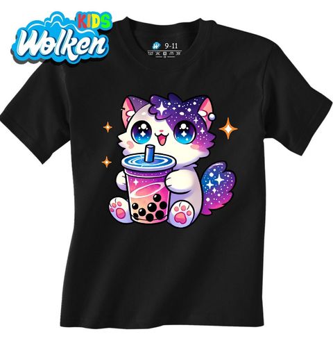Obrázek produktu Dětské tričko Vesmírná Kočka s Bubble Tea