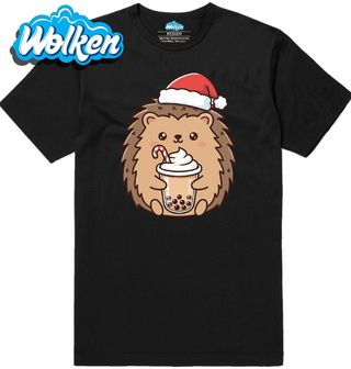Pánské tričko Vánoční Ježek s Bubble Tea.jpg