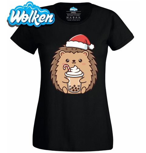Obrázek produktu Dámské tričko Vánoční Ježek s Bubble Tea