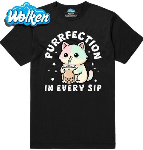 Obrázek produktu Pánské tričko Kočka s Bubble Tea Purrfection in every sip